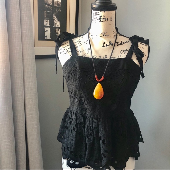 J. Crew black lace top - Picture 2 of 5